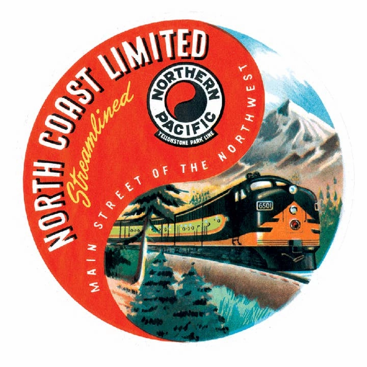 Railroads Across America Travel Labels cotton