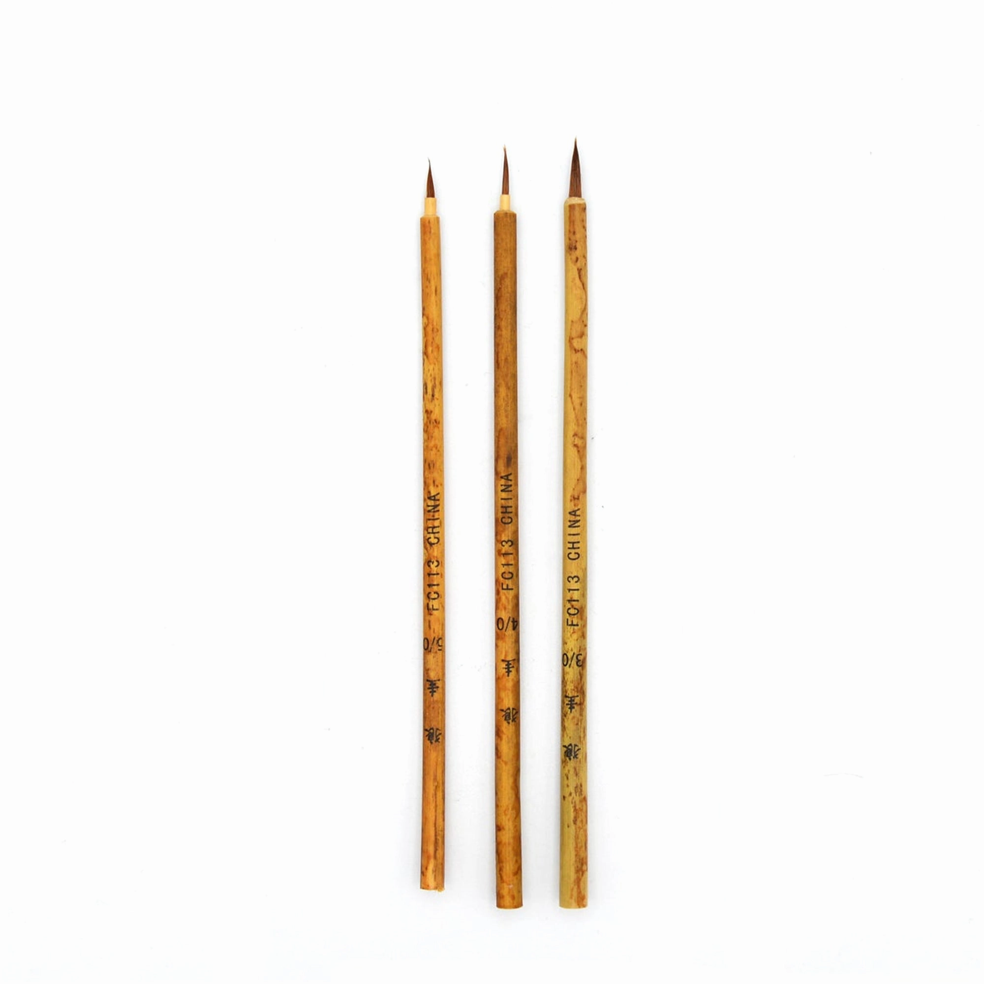 ergonomic Round Red Sable Brushes, Set Of 3