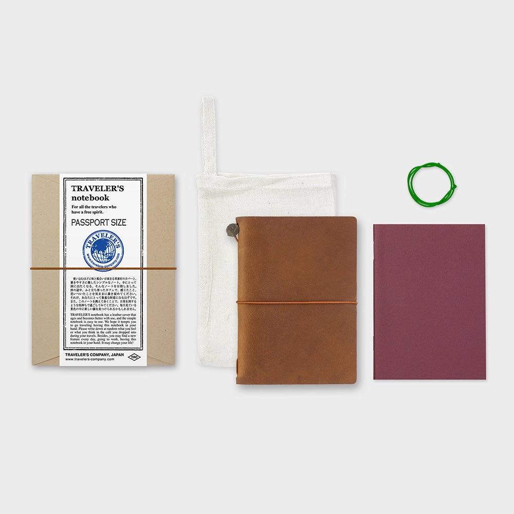 Traveler'S Notebook Starter Kit-Passport Size In Camel premium