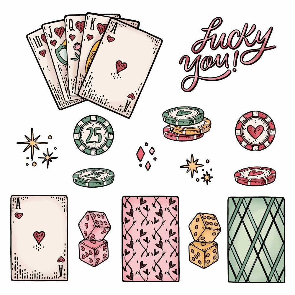 Royal Flush - 6X8 Rubber Cling Stamp Set giant eco