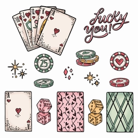 Royal Flush - 6X8 Rubber Cling Stamp Set giant eco