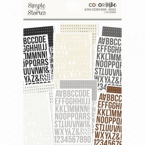 square stackable Basics Alpha Sticker Book