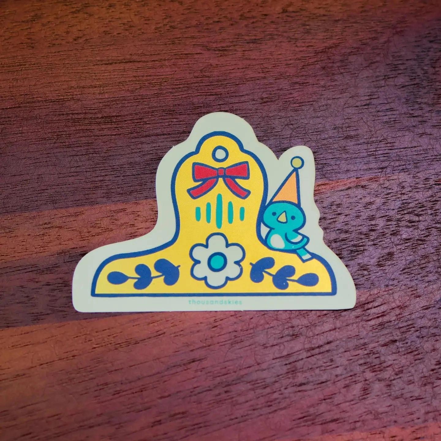 everyday Blue Bird Brass Clip Holographic Vinyl Sticker