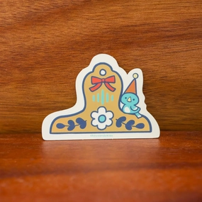 soft Blue Bird Brass Clip Holographic Vinyl Sticker