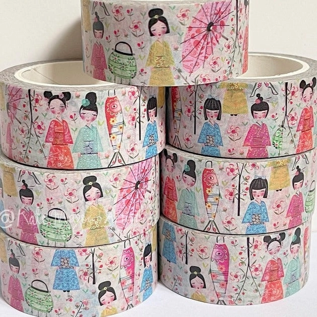 Kokeshi Washi Tape portable