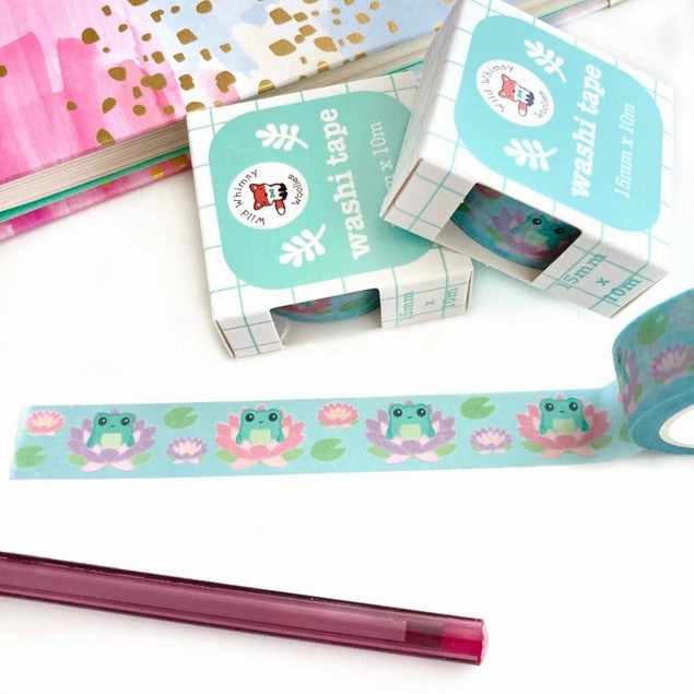 Lotus Flower Frog Washi Tape collectible