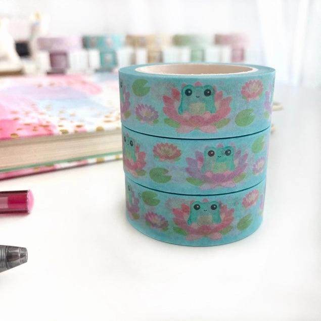 Lotus Flower Frog Washi Tape glass loose