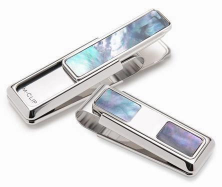 M-Clip Gray Mother Of Pearl 2 Pocket Money Clip short thin