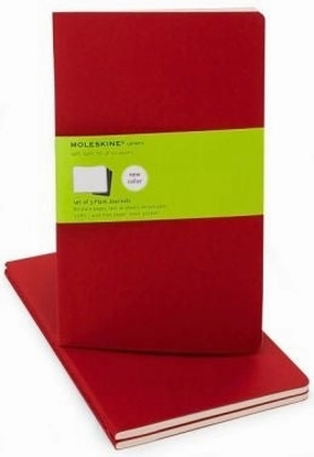 retro Moleskine Cahiers Plain Notebook Set- Red Large