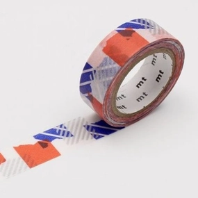synthetic Mt Washi Tape Patch Blue/Orange