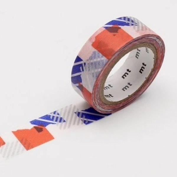 synthetic Mt Washi Tape Patch Blue/Orange
