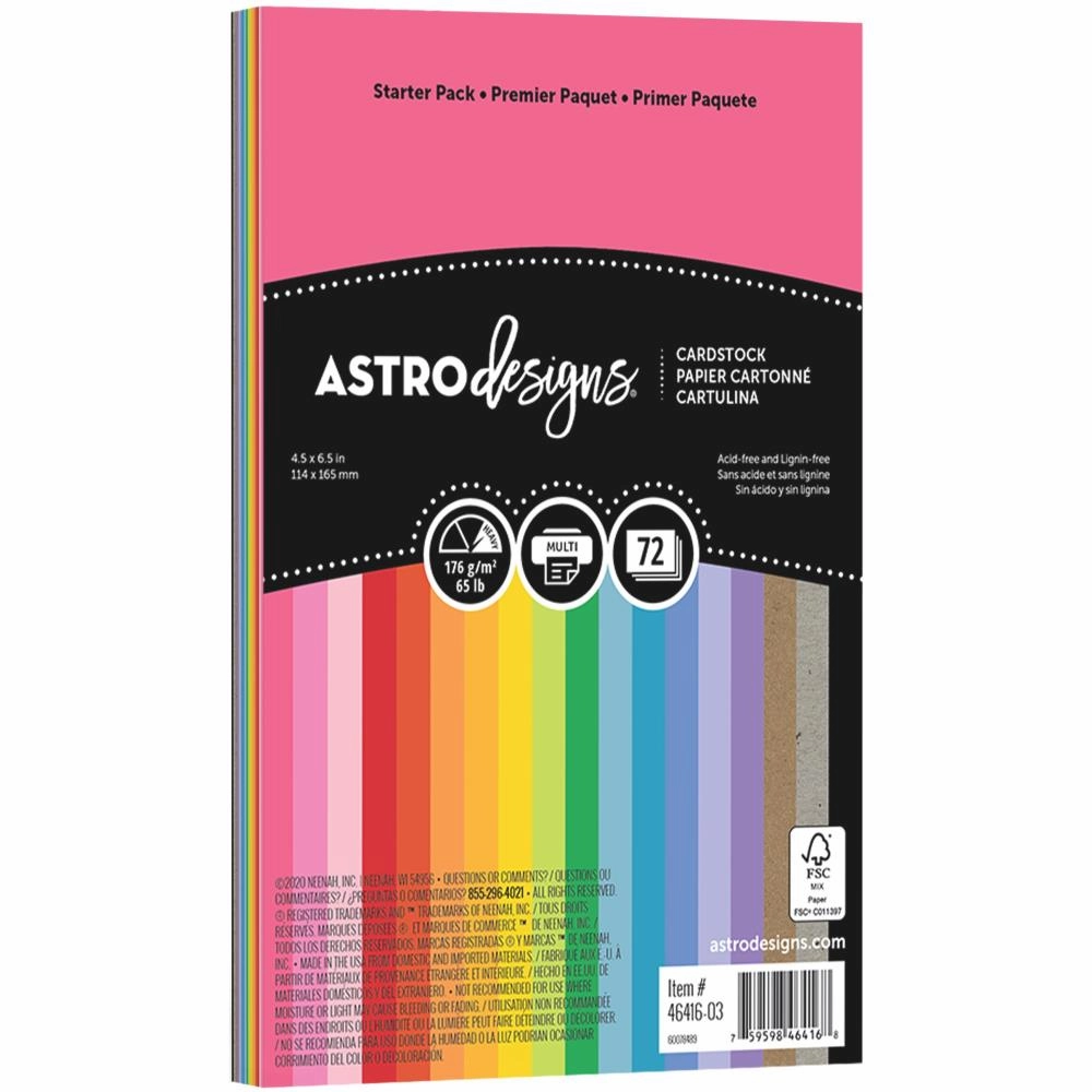 exclusive Neenah Astrodesigns Cardstock Pack 4.5"X6.5" - 72/Pkg
