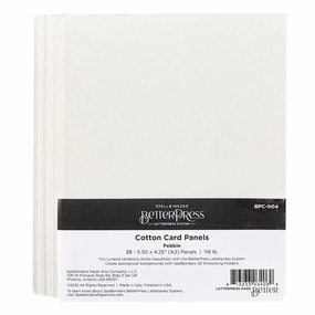 Pebble Betterpress A2 Cotton Card Panels - 25 Pack fiber