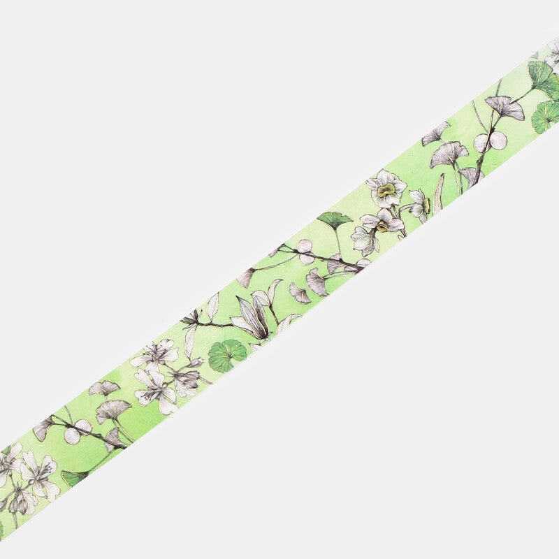 Vintage Floral Green Washi Tape bamboo exclusive