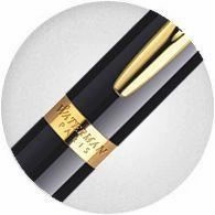 Waterman Hemisphere Black Lacquer & Gold Rollerball Pen premium trendy