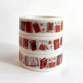 linen steel Ruby Books Washi Tape