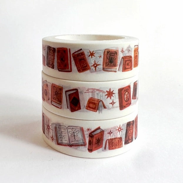 linen steel Ruby Books Washi Tape