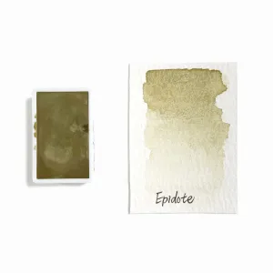 Epidote (Mineral) - Artist Grade Handmade Honey Based Watercolor Paint Full Pan 3.2Ml multipack bamboo