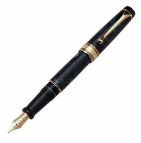 refillable waterproof Aurora Optima Auroloide Gold Emerald Green Fountain Pen