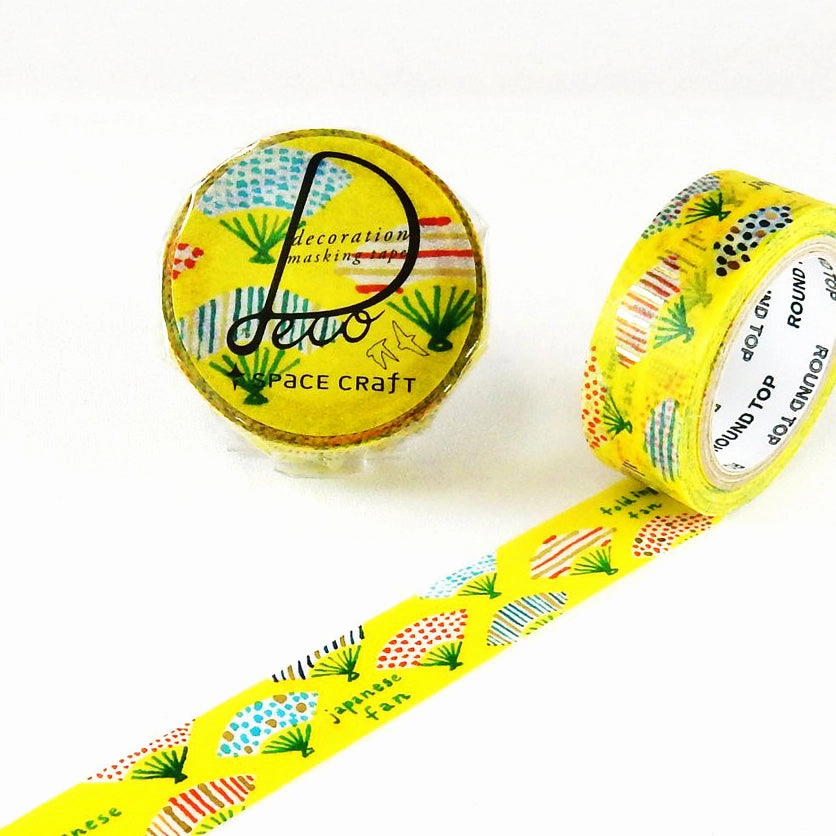 Fan Washi Tape Round Top wide synthetic