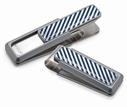 M-Clip Natural Uv2 W/Dark Blue & White Money Clip round