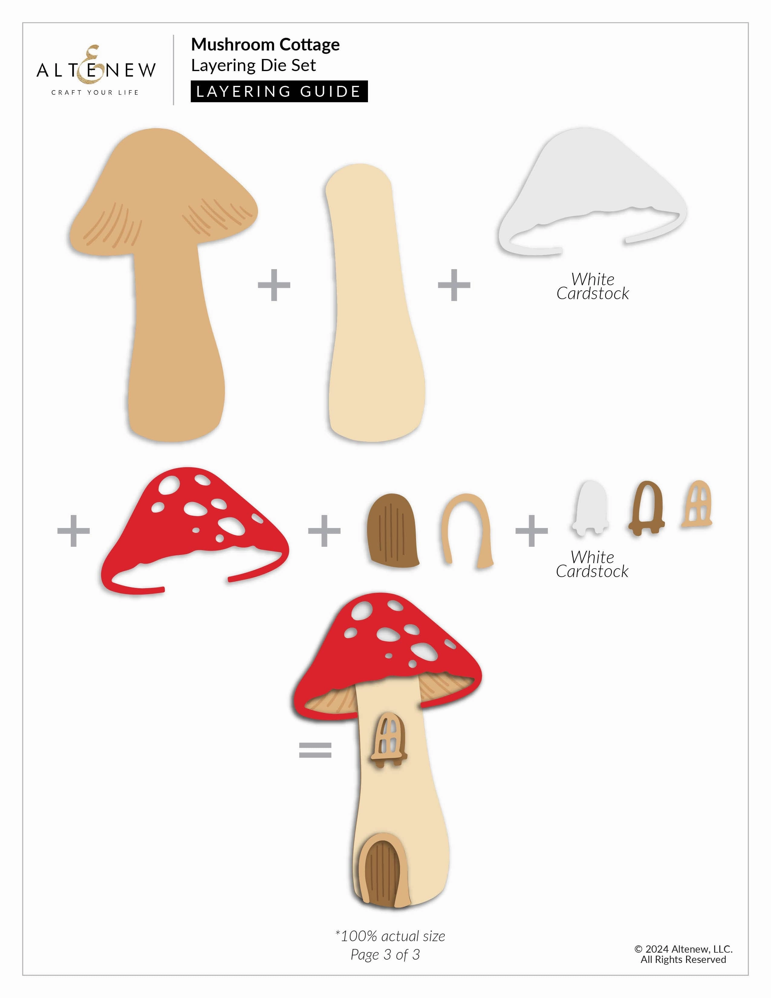 top paper Mushroom Cottage Layering Die Set