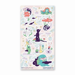 Stickii Psychedelic Forest Sticker Sheet sturdy