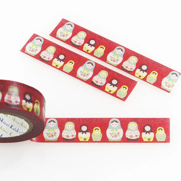 Russian Doll Japanese Washi Tape Shinzi Katoh Design economical rubber