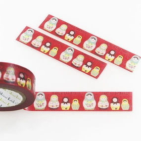 Russian Doll Japanese Washi Tape Shinzi Katoh Design economical rubber