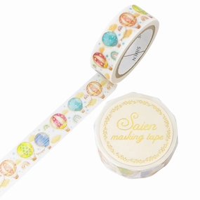 large expandable Saien Foil Washi Tape - Balloon