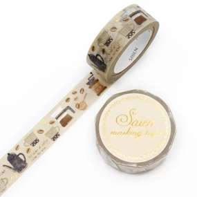 Saien Foil Washi Tape - Coffee Time heatproof trusted
