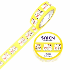 Saien Washi Tape - Beckoning Cat lasting versatile