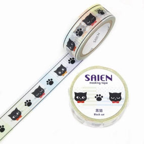 reliable Saien Washi Tape - Black Cat