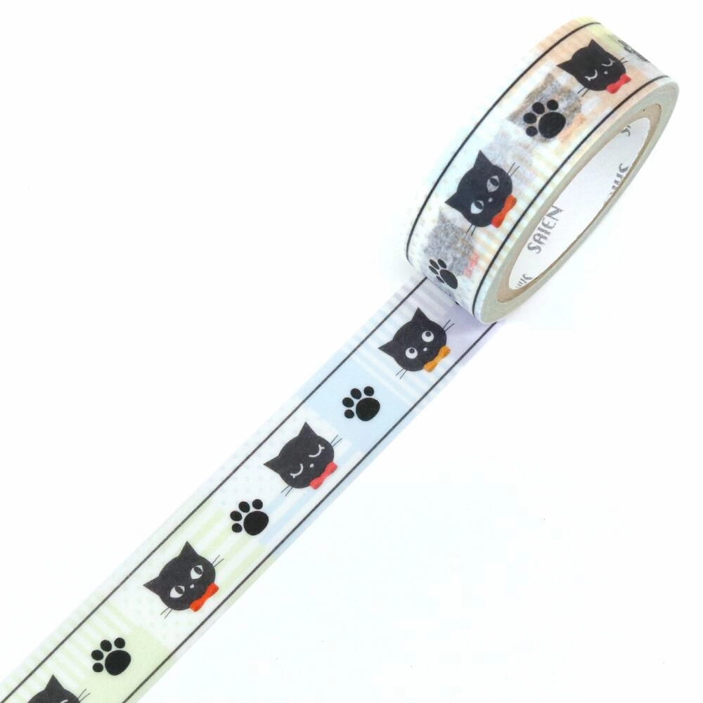 set Saien Washi Tape - Black Cat