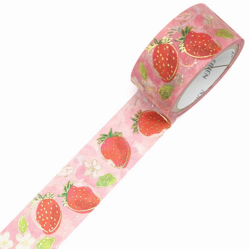 Saien Washi Tape - Strawberry recycled loose