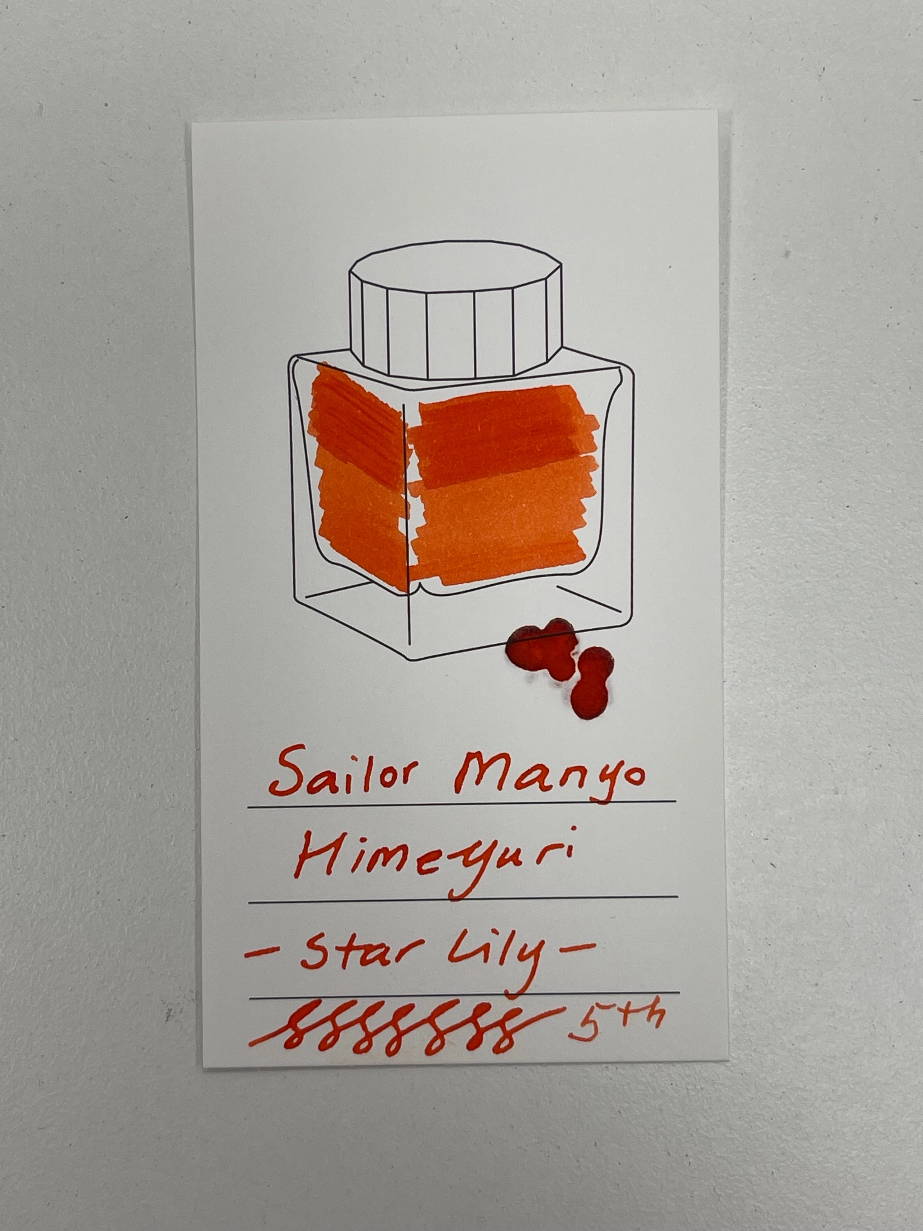 paper latest Sailor Manyo Ink - 5Th Anniversary - Himeyuri (Star Lily) 50Ml