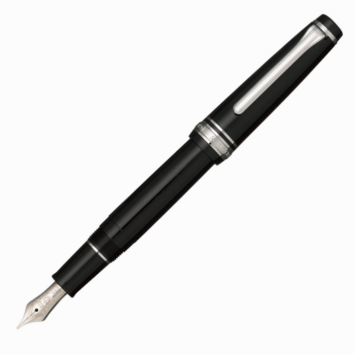 resilient maxi Sailor Pro Gear Slim Black & Silver Fountain Pen