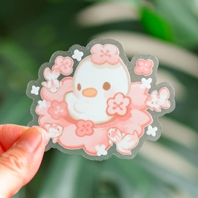 mini rubber Sakura Duckling Vinyl Sticker (Transparent)