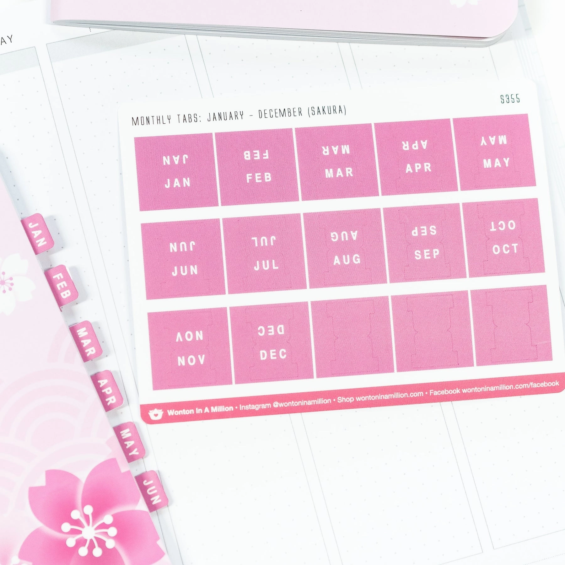 refined Sakura Monthly Tab Stickers