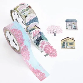 earthy classic Sakura Path Washi Roll Sticker Bande