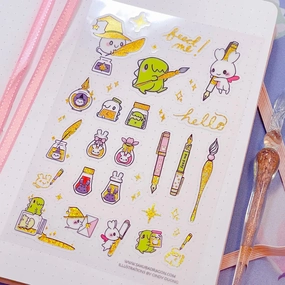 Sakuradragon Pen Pals Clear Sticker Sheet magnetic quickdry