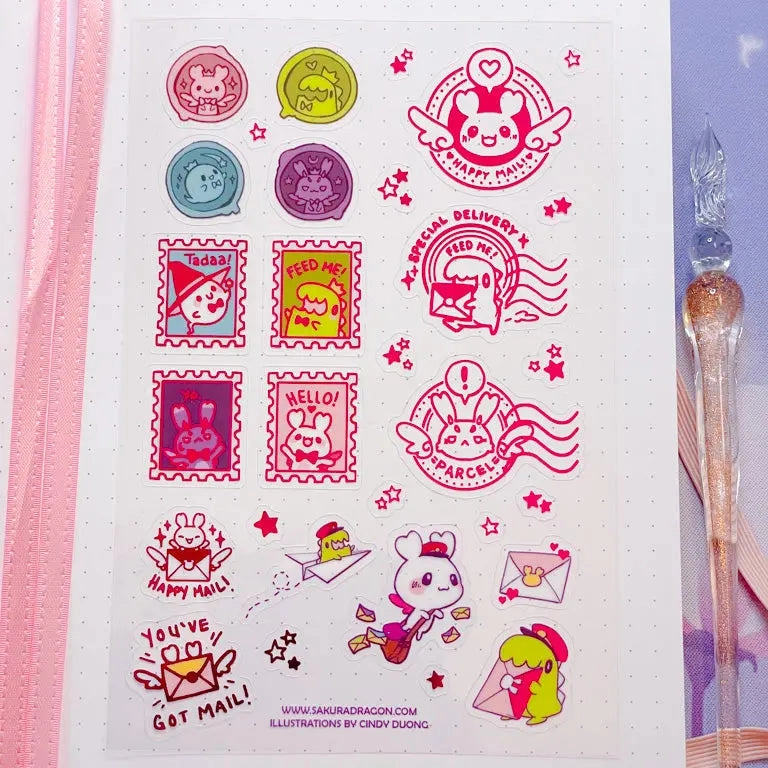handy Sakuradragon Tiny Rpg Mail Clear Sticker Sheet
