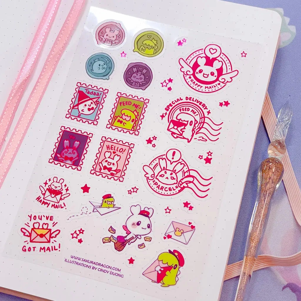 Sakuradragon Tiny Rpg Mail Clear Sticker Sheet classic