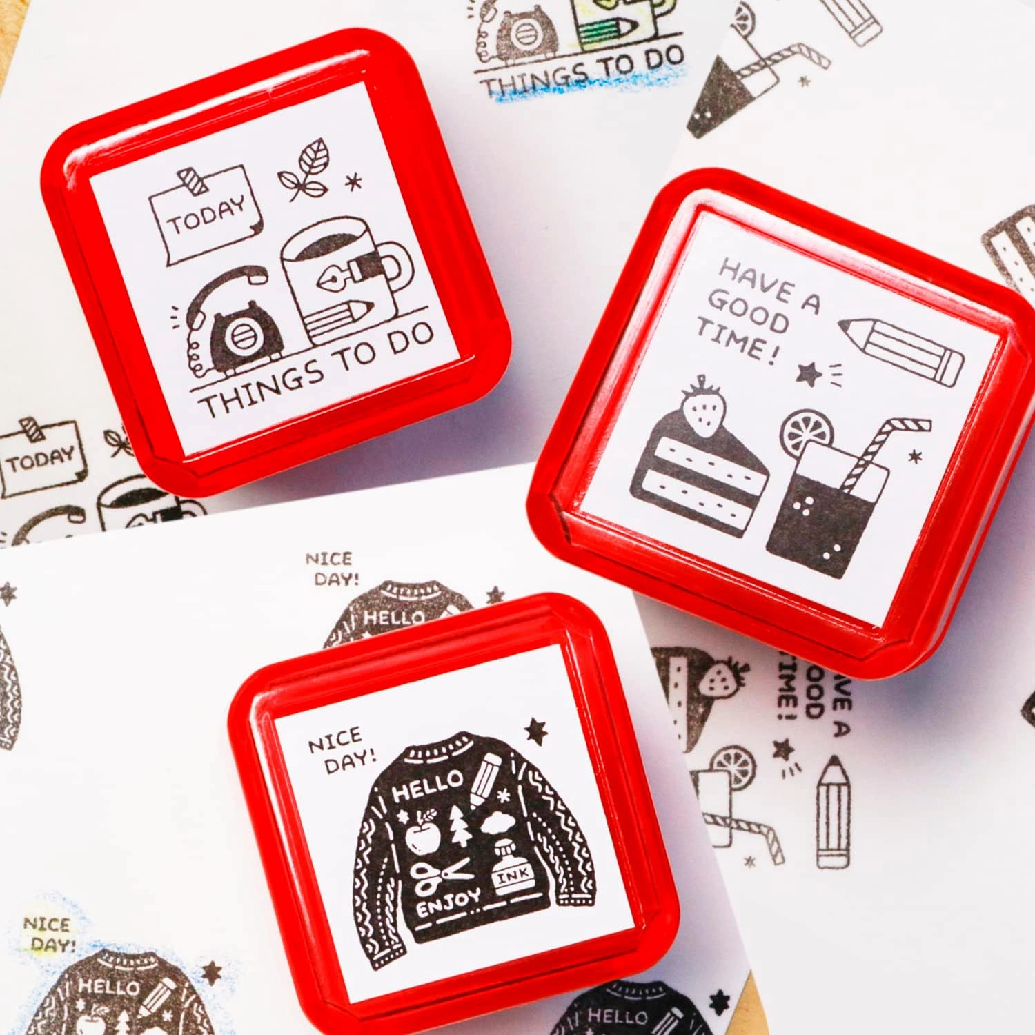 latest recycled Sanby X Eric Small Things Pre-Inked Stamp Sweets