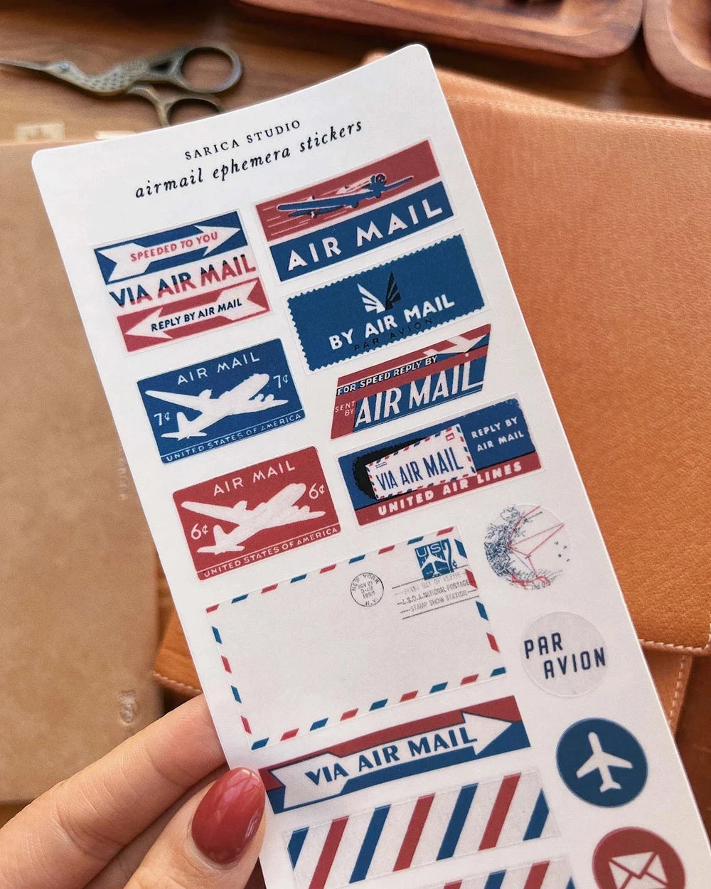 Sarica Studio Airmail Ephemera Stickers tiny