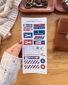 Sarica Studio Airmail Ephemera Stickers large pastel
