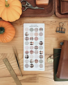 Sarica Studio Autumn Plaid Dots Stickers adjustable