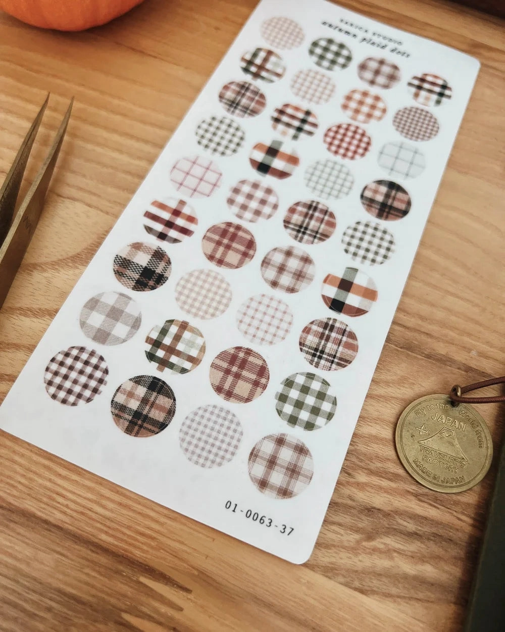 Sarica Studio Autumn Plaid Dots Stickers slim