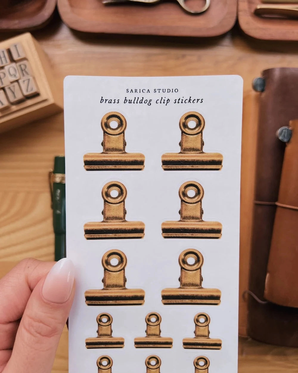 resin multipack Sarica Studio Brass Bulldog Clip Stickers