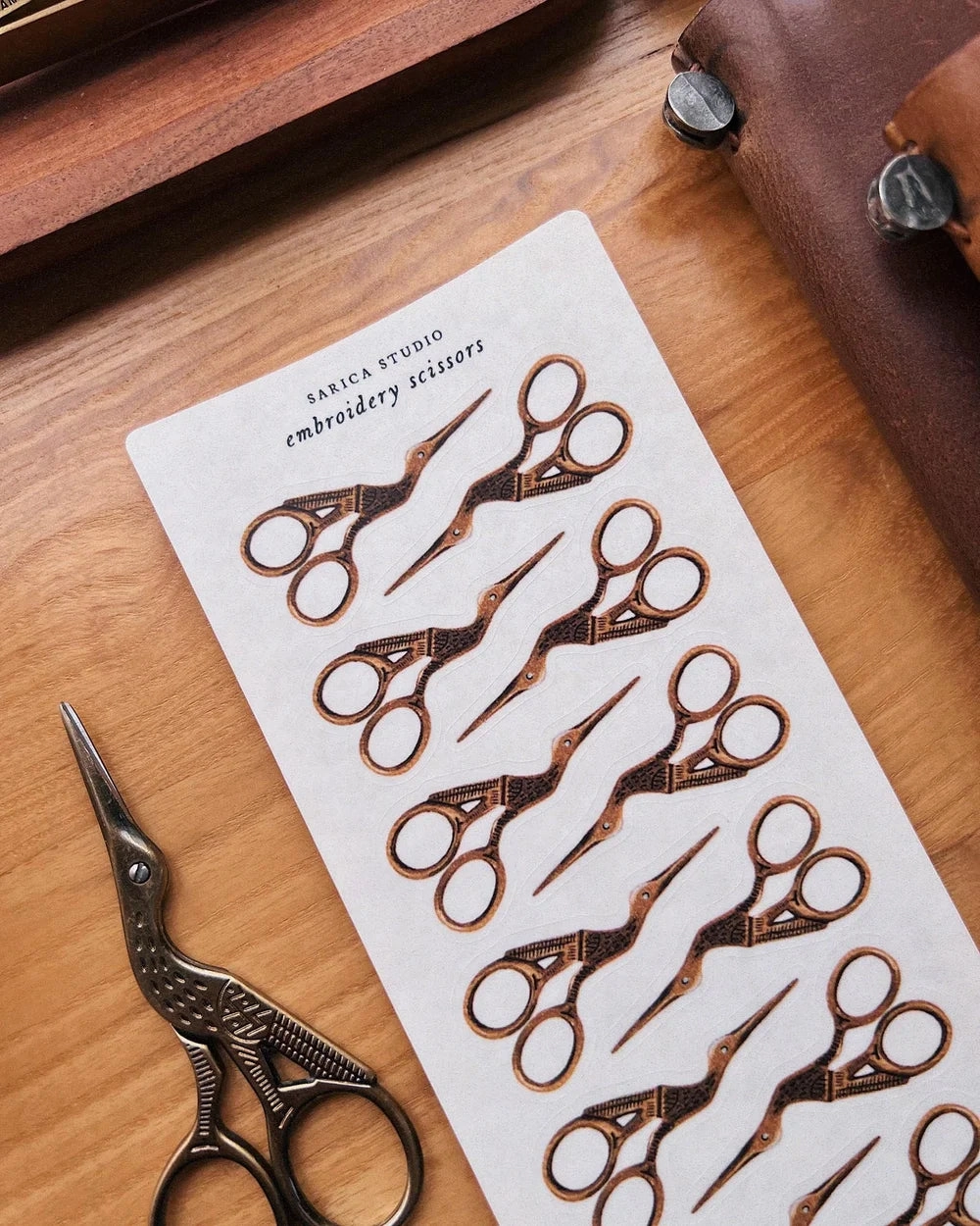 bronze Sarica Studio Embroidery Scissors Stickers